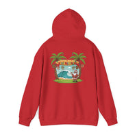 Load image into Gallery viewer, Hawaiian &#39;Mele Kalikimaka&#39; Christmas Hoodie — Coconut Tree Slipper Ornament Design
