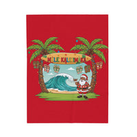 Load image into Gallery viewer, Mele Kalikimaka Velveteen Plush Blanket - Tropical Santa Christmas Throw
