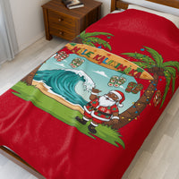 Load image into Gallery viewer, Mele Kalikimaka Velveteen Plush Blanket - Tropical Santa Christmas Throw
