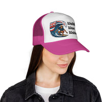 Load image into Gallery viewer, Waikiki Wave Wahine&#39;s Trucker Cap — Hawaiian Surfing Mesh Hat
