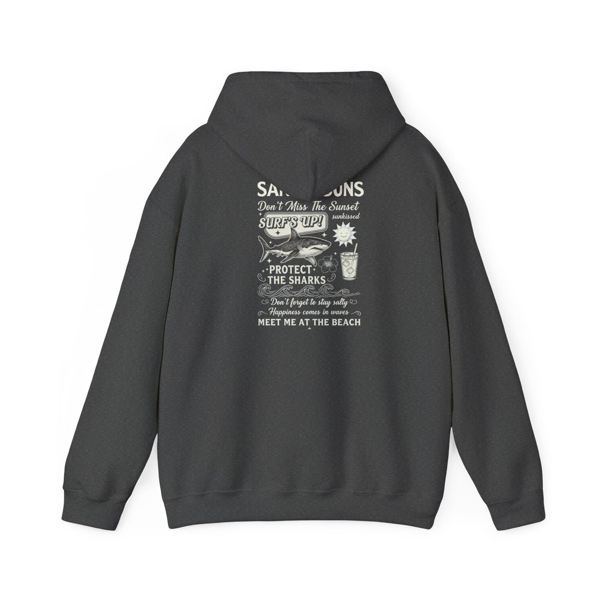Shark Lover Hoodie – 'Protect the Sharks' Beach Conservation Graphic Hoodie