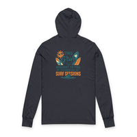 Load image into Gallery viewer, Surf Sessions &quot;This Grin&quot; Hooded Long Sleeve Tee — Retro Beach Surf Graphic
