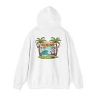 Load image into Gallery viewer, Hawaiian &#39;Mele Kalikimaka&#39; Christmas Hoodie — Coconut Tree Slipper Ornament Design
