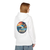 Load image into Gallery viewer, Ohana Surf Hoodie — &quot;Ohana First Always&quot; Tropical Beach Pullover
