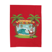 Load image into Gallery viewer, Mele Kalikimaka Velveteen Plush Blanket - Tropical Santa Christmas Throw
