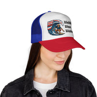 Load image into Gallery viewer, Waikiki Wave Wahine&#39;s Trucker Cap — Hawaiian Surfing Mesh Hat
