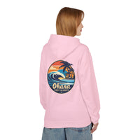 Load image into Gallery viewer, Ohana Surf Hoodie — &quot;Ohana First Always&quot; Tropical Beach Pullover
