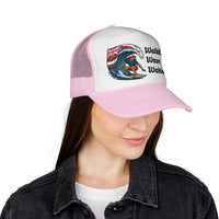 Load image into Gallery viewer, Waikiki Wave Wahine&#39;s Trucker Cap — Hawaiian Surfing Mesh Hat
