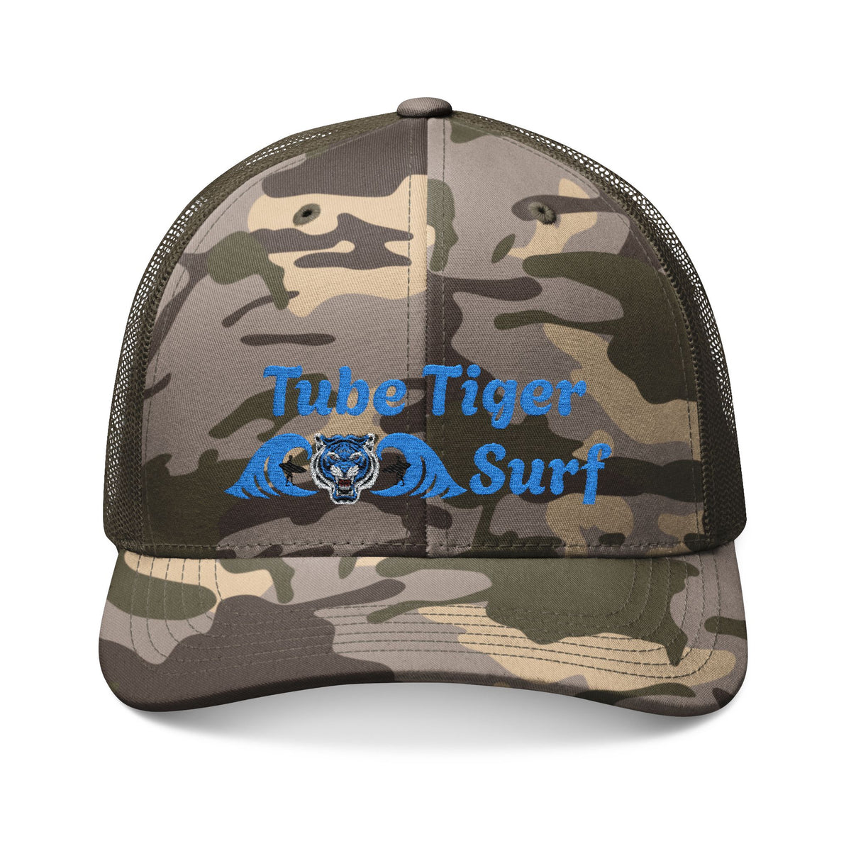 Trucker Hat - Tube Tiger Line Camouflage Embroidered Cap