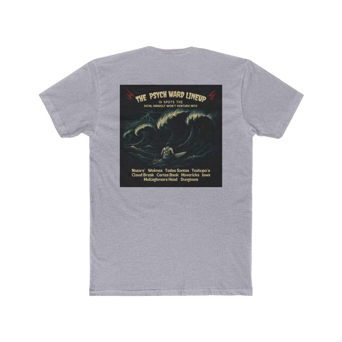 Surf Spot Unisex Tee - Psych Ward Lineup.10 Surf Spots Not Even the Devil Would Paddle Out To