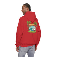 Load image into Gallery viewer, Hawaiian &#39;Mele Kalikimaka&#39; Christmas Hoodie — Coconut Tree Slipper Ornament Design
