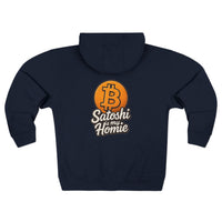 Load image into Gallery viewer, Zip Hoodie - Satoshi is my Homie Bitcoin Founder Appreciation Gift

