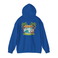 Load image into Gallery viewer, Hawaiian &#39;Mele Kalikimaka&#39; Christmas Hoodie — Coconut Tree Slipper Ornament Design
