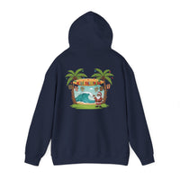 Load image into Gallery viewer, Hawaiian &#39;Mele Kalikimaka&#39; Christmas Hoodie — Coconut Tree Slipper Ornament Design

