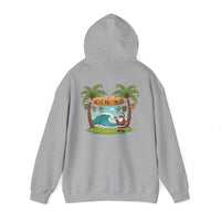 Load image into Gallery viewer, Hawaiian &#39;Mele Kalikimaka&#39; Christmas Hoodie — Coconut Tree Slipper Ornament Design

