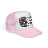Load image into Gallery viewer, Waikiki Wave Wahine&#39;s Trucker Cap — Hawaiian Surfing Mesh Hat
